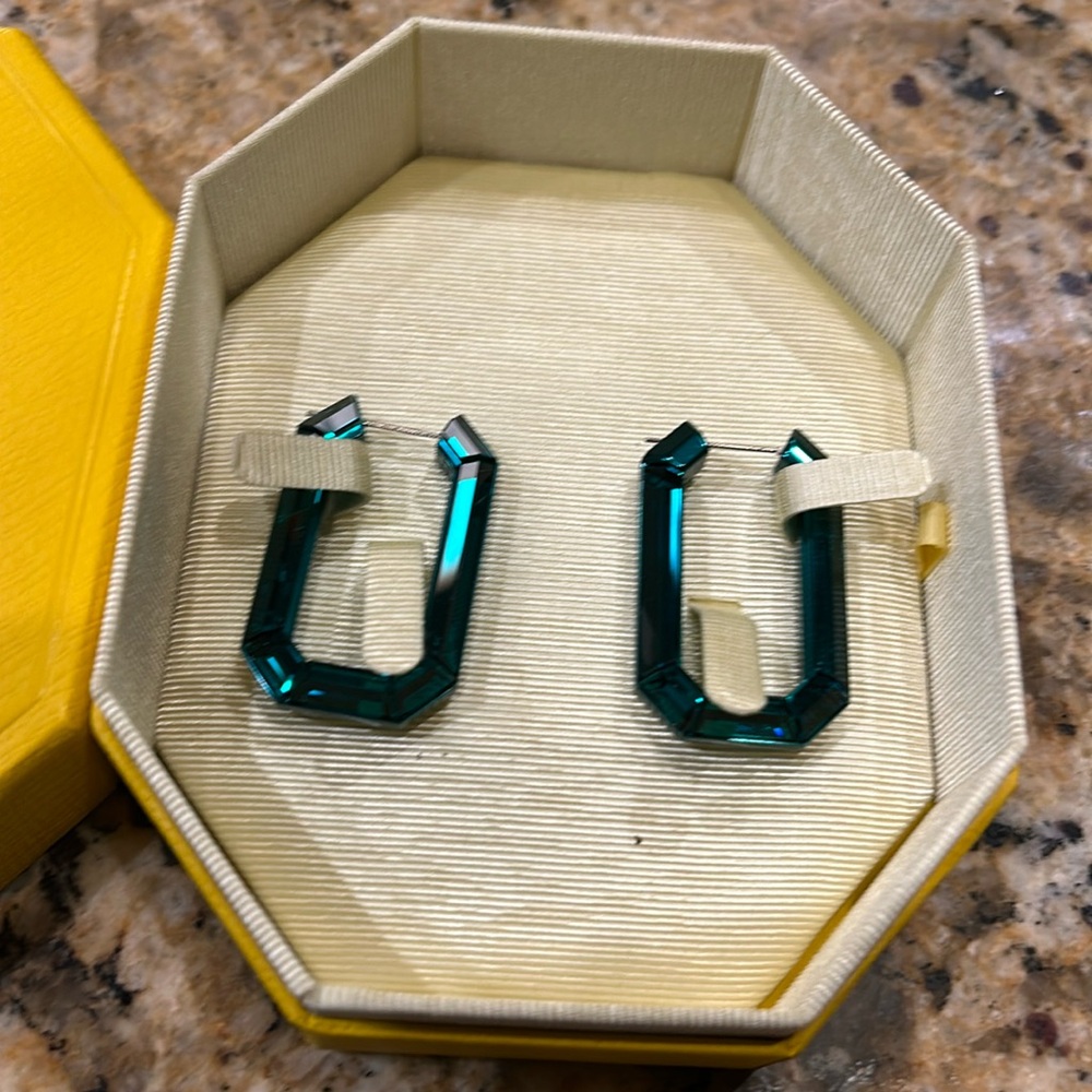 Swarovski Lucent Hoop Emerald Green Earrings